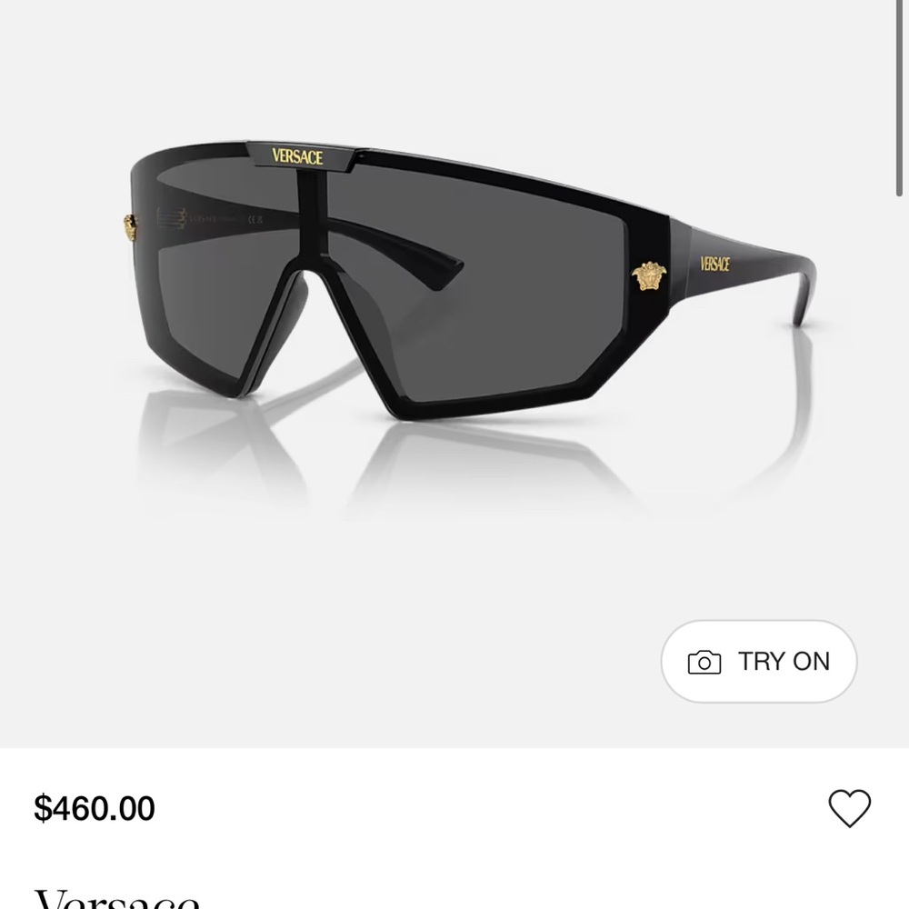 Versace Black and Gold Shield Sunglasses